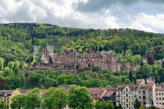 Picture of Heidelberg Castle in Wooded Hills Overlooking Town